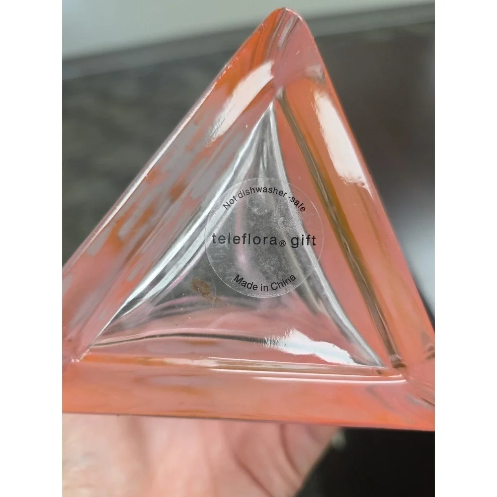 Vintage‎ Butterfly Motif Pink Depression Glass Vase Butterfly
